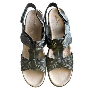 Clarks Collection Ultimate Comfort Size 12 Black Sandals